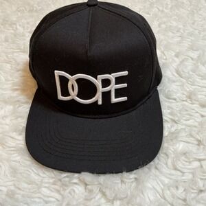 Dope Black Snapback Hat Embroidered Logo Adjustable Cotton Polyester Blend Men